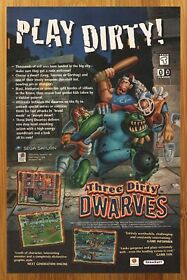 1996 Three Dirty Dwarves Sega Saturn Print Ad/Poster Video Game Promo Art Retro