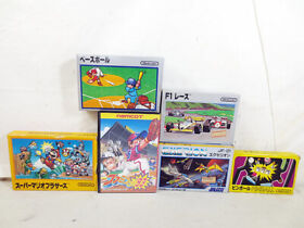 Lot 6 Famicom Super Mario Pinball Baseball Exerion Famista'93 Japanese FC w/Box