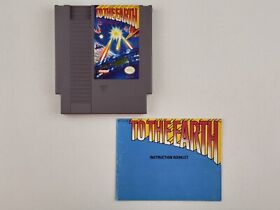 To The Earth (Nintendo NES, 1985) - Game Cartridge & Manual - AUTHENTIC