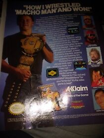 WWF WrestleMania NES Nintendo 1989 Vintage Print Ad Hulk Hogan Macho Man
