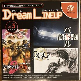Dream Lineup VOL. 3 Japanese (Sega Dreamcast) Dreamlineup Pamphlet Promo Preview