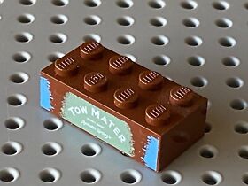 LEGO Cars Reddish Brown Brick 2x4 TOW MATER 3001pb081 / Set 9483 8639 8201 8487