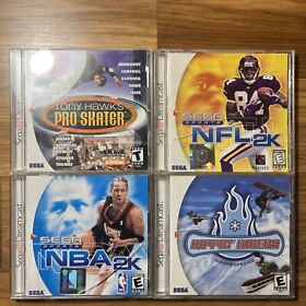 Sega Dreamcast Game Lot X4 NFL2K, NBA2K, Tony Hawks Pro Skater, Rippin Riders..