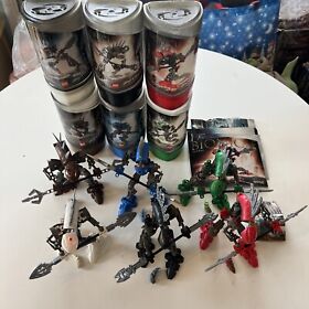 6x Lego Bionicle RAHKSHI (8587-8592) Figures Complete In Canisters With KRAATA