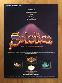 Solstice NES Nintendo 1990 Vintage Print Ad/Poster Authentic Game Room Art Decor