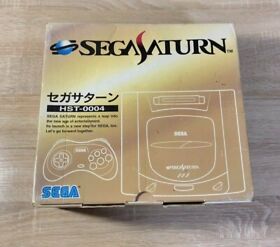 Sega Saturn Console HST-0004 Gray With Box Controller & Cords Japanese Used
