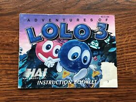 Adventures of LOLO 3 NES Nintendo Instruction Manual Only 
