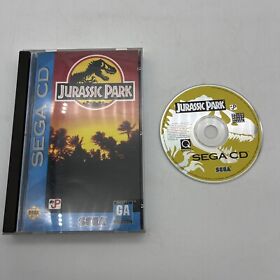 Jurassic Park (Sega CD 1993) Estuche de juego completo manual en caja