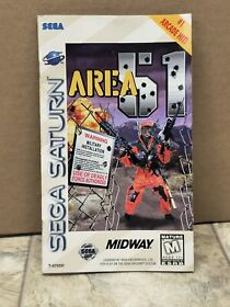 Area 51 Sega Saturn Manual Only. See Pictures For Condition 