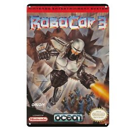 Cartel de metal retro para videojuegos Robocop 3 Nintendo Nes 20*30 cm