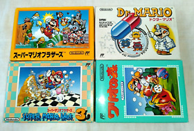 Super Mario Bros Dr.MARIO Wario's Woods 4pieces set Nintendo NES Famicom  Japan
