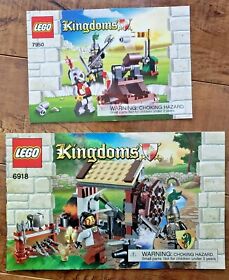Kingdoms LEGO 7950 Knight's Showdown + 6918 Blacksmith Attack MANUALS ONLY