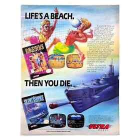 Kings of the Beach Silent Service Ultra NES Game Vintage Magazine Print Ad 1990