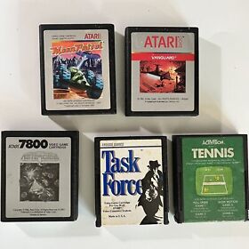 Atari 7800 Video Game Cartridge Lot: Moon patrol VANGUARD Asteroids  TASK FORCE+