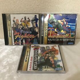 Virtua Fighter 1 ,2 ,Remix Lot of 3 games Sega Saturn SS Japan Version