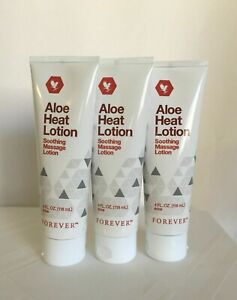 3 Pack Forever Living Aloe HEAT LOTION 118ml Soothing Massage Lotion