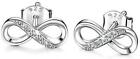CZ Infinity Love Stud Earrings For Women 925 Sterling Silver Studs Earrings Gift
