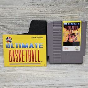 Ultimate Basketball Nintendo NES Authentic Game Cartridge Manual Sleeve Tested 