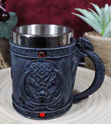 Celtic Knotwork Dragon Lair Serpentine Drake With Red Gems Coffee Drink Cup Mug