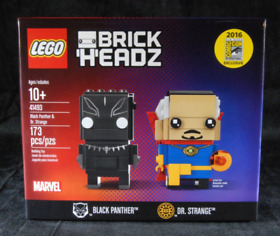 LEGO BRICKHEADZ 2016 SDCC Black Panther & Doctor Strange (41493) NISB MINT