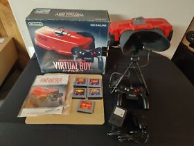 Nintendo Virtual Boy Console Bundle - Red and Black NTSC -J Plays All Regions