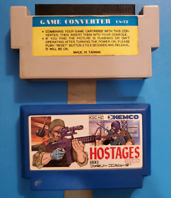 Hostages by Kemco for Famicom + Vintage Pin Adapter for NES DEAL!