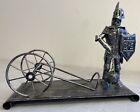 Vintage Suit of Armor Knight Statue Medieval Gothic on Stand Tin Metal History