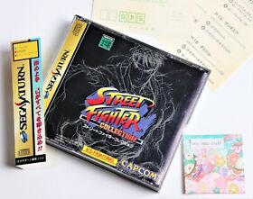 Sega Saturn Street Fighter Collection  w/Spine Reg Card Flyer  SS Capcom Japan