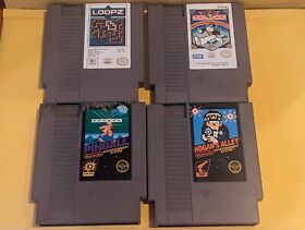Lot of 4 NES Games Cartridges Loopz, Hogan's Alley, Pinball, Monopoly