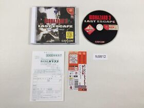 fc9812 BioHazard Resident Evil 3 Last Escape Dreamcast Japan