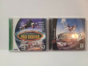 Tony Hawk's Pro Skater 1 & 2 (Sega Dreamcast, 2000) 2 game Skater Lot Bundle