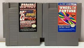 Jeopardy! 25th Anniversary & Wheel of Fortune Junior : 2 NES Game Lot Cartridge
