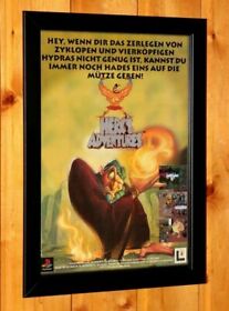 1997 Herc's Adventures Sega Saturn PS1 Vintage Promo Poster / Ad Art Framed