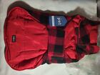 Scenereal Puppy Small Dog Fleece Coat Jacket Red And Black Plaid Adjustable