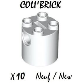 LEGO 30361 c - 10x brick / round 2x2x2 slide body - white / white - kg lot NEW