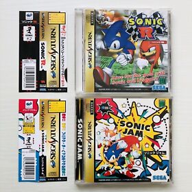 Sonic R Sonic Jam Sega Saturn SS set of 2 Obi Japan import