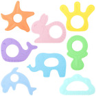 Silicone Baby Teething Toys, 8 Pack Cute Baby Teether Baby Teething Ring Baby Ch