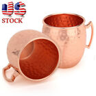 2x Hammered Moscow Mule Mug Drinking Cup 100% Pure Solid Copper Brass 16 Oz MY