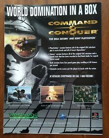 Command & Conquer RTS Officia Promo PC Sega Saturn 1997 Vintage Print Ad/Poster 