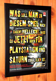 Command & Conquer Sega Saturn PS1 N64 Mini Werbeblatt Gerahmt Poster / Ad Framed