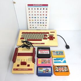 Nintendo Family Basic Keyboard for Japanese Famicom bundle 5 Games Character Map