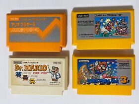 Lot of 4 Nintendo Famicom Super Mario Set Cartridge Only FC NES JP Japan