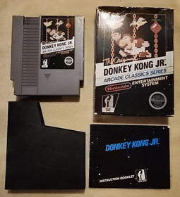 Donkey Kong Jr. - Nintendo NES - Complete CIB - Intact Hang Tab - 5-Screw