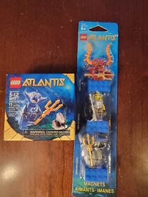 LEGO Atlantis Magnet Set 853087 & 8073 SEALED! Hammerhead Guardian Lobster Manta