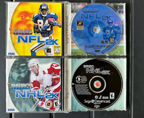NFL 2K and NHL 2K - Sega Dreamcast - Complete with Manual and Case