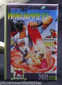 Windjammers Video Game Box 2" X 3" Fridge / Locker Magnet. Neo Geo SNK 