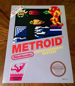 METROID NES box art retro video game 24" poster print nintendo Samus 80s