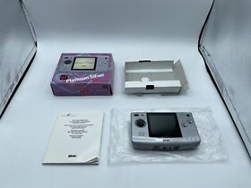 SNK Neo Geo NeoGeo Pocket Platinum Silver Handheld System CIB *TESTED
