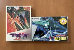 Lot Famicom Game Gradius 1 2 Set FC With Box Theory KONAMI Japan Free Shipping