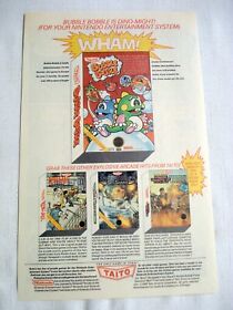 1988 Color Ad 4 Taito Video Games for NES Bubble Bobble, Renegade, Sky Shark